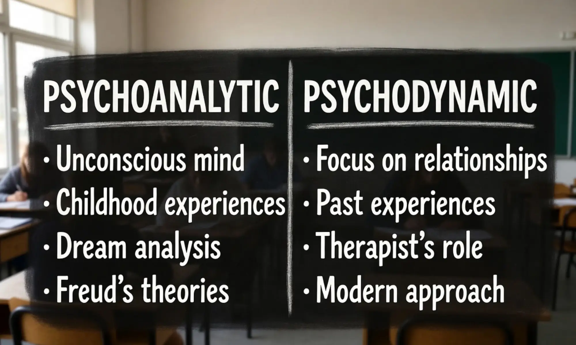 difference between psychoanalytic and psychodynamic