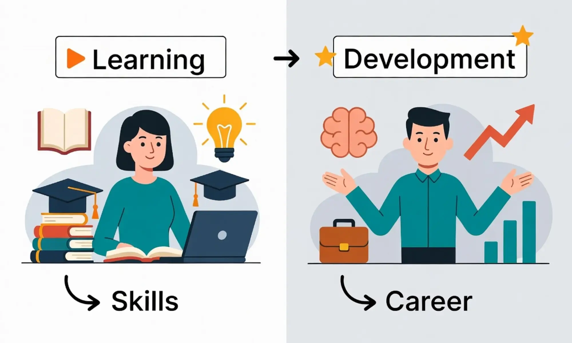 difference between learning and development