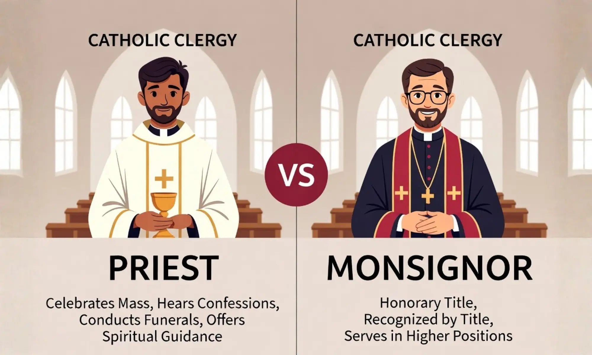 difference between priest and monsignor