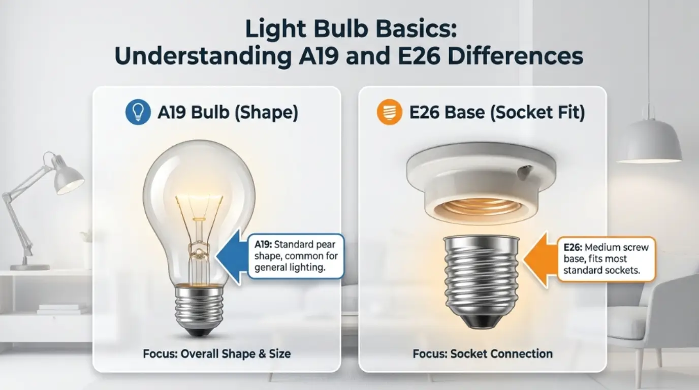 difference between a19 and e26