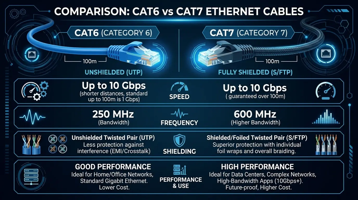 difference between cat6 and cat7