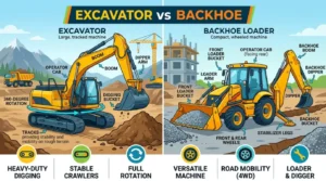 difference between excavator and backhoe
