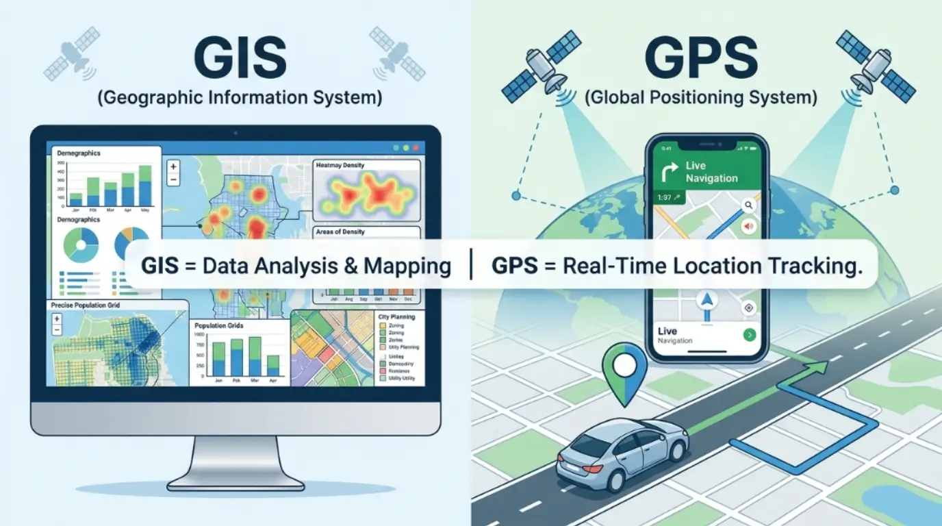 difference between gis and gps