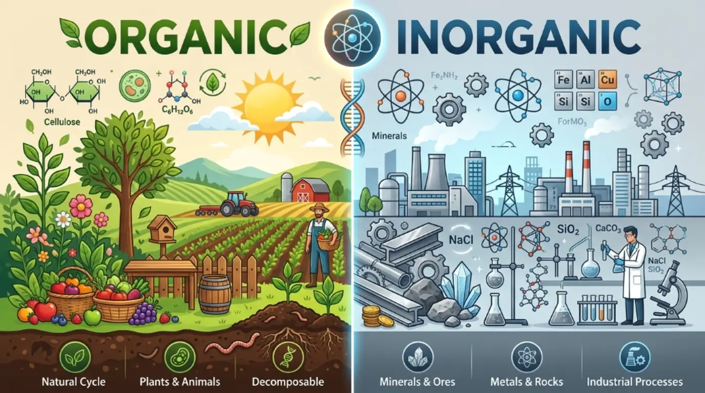 difference between organic and inorganic