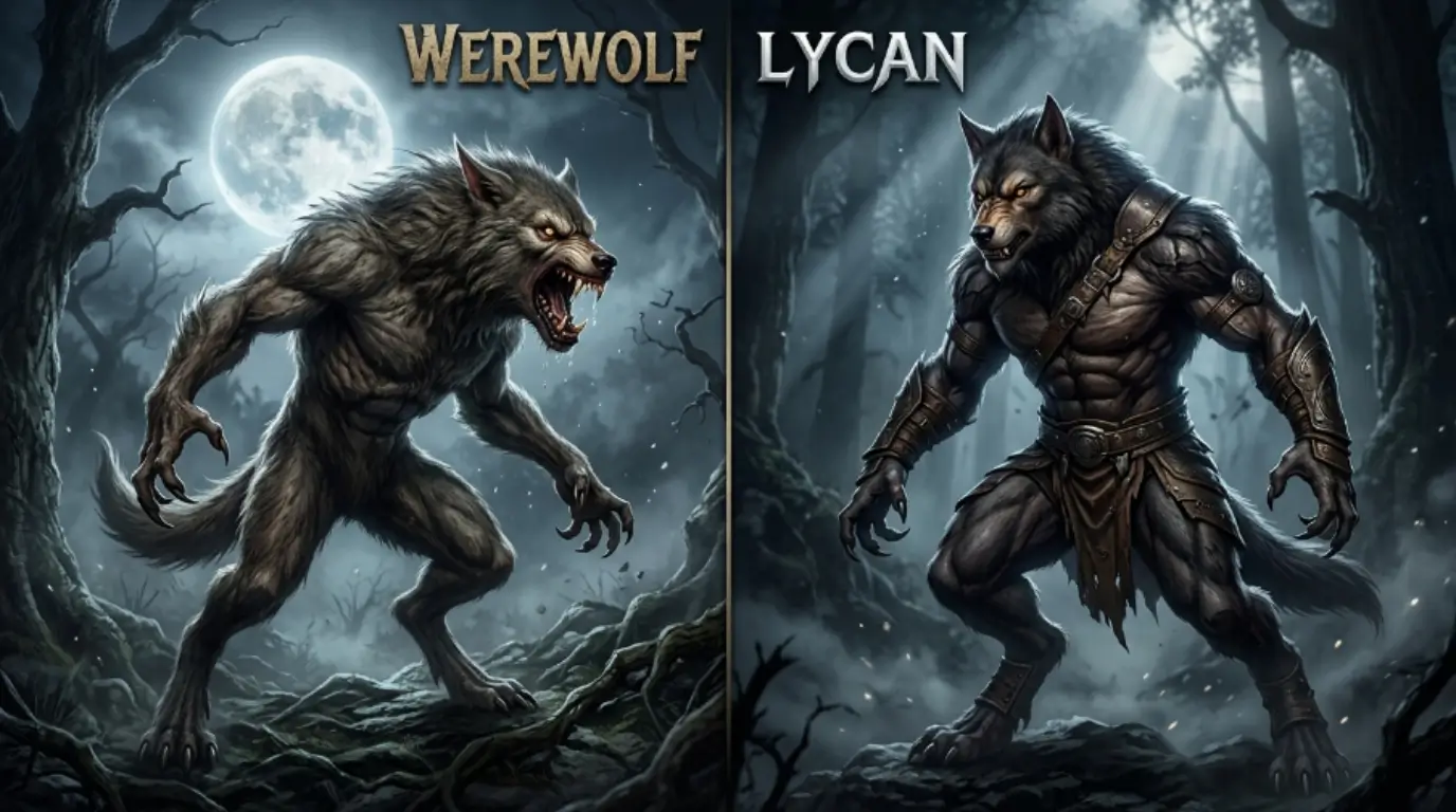 difference between werewolf and lycan